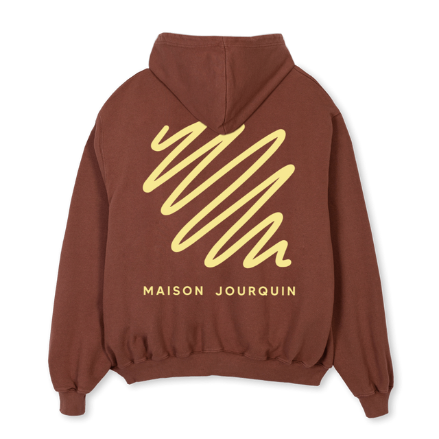 MJ GRAF BEIGE FULL Vintage Brown Oversized Hoodie.