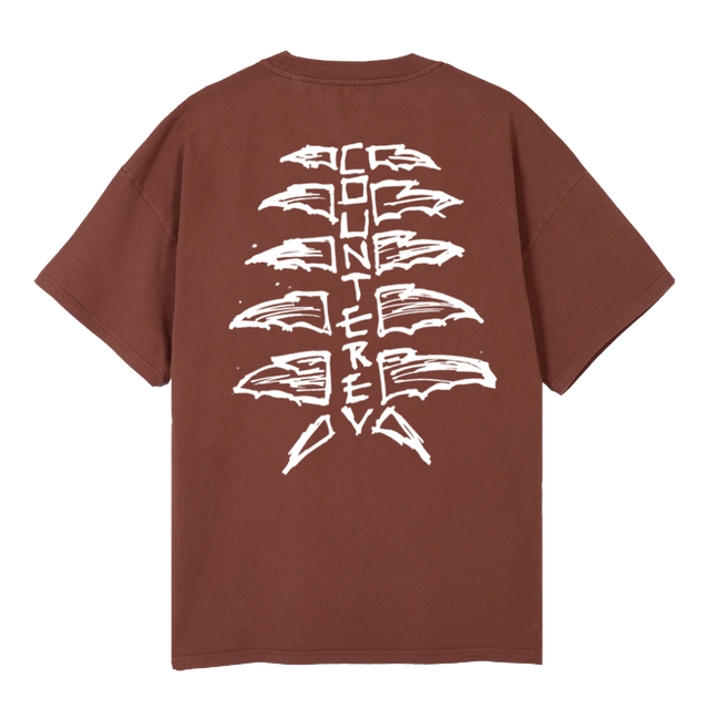 WINGS CAFE Vintage Brown Oversized Tee.