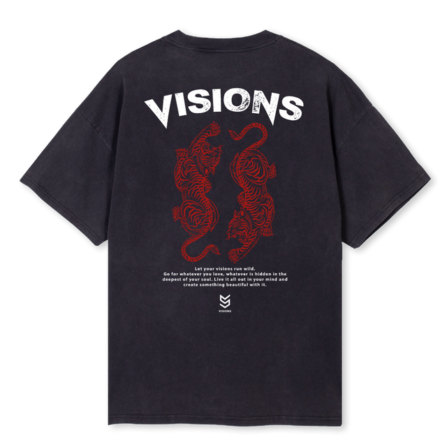 VISIONS TIGRE Vintage Black Oversized Tee.
