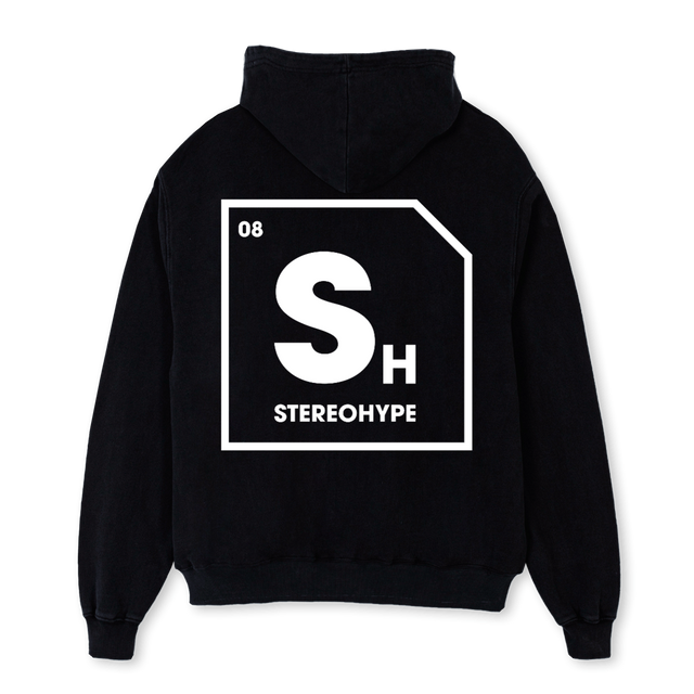 SH HOODY X WDT Black Oversized Hoodie.