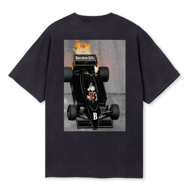 RACETEAMTEE Vintage Black Oversized Tee.