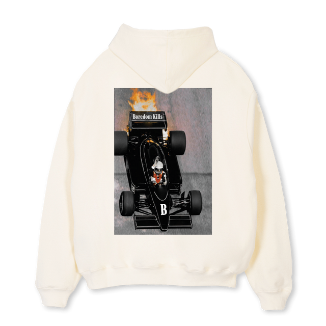 RACINGTEE Cream Oversized Hoodie.