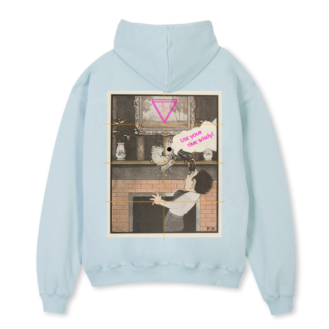TIME WISELY Cold Blue Oversized Hoodie.