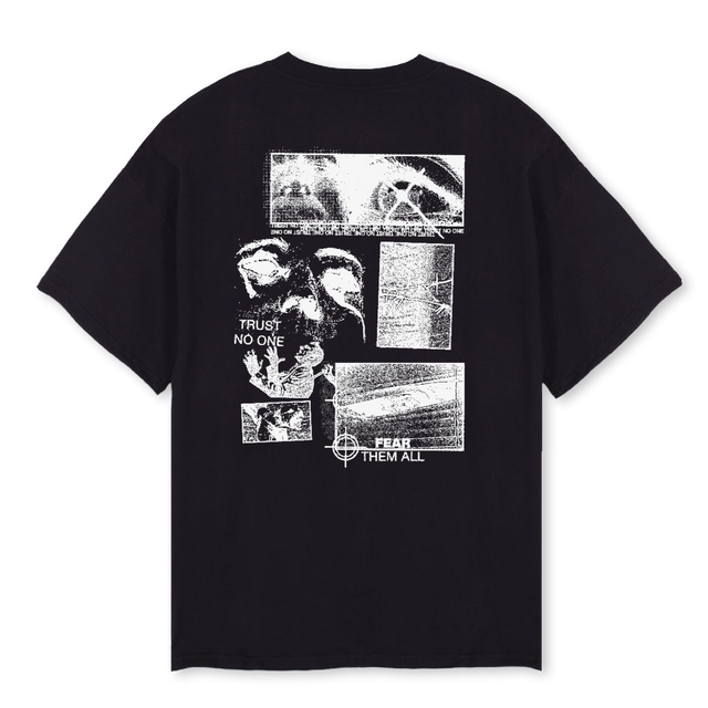TRUST Black Oversized Tee.
