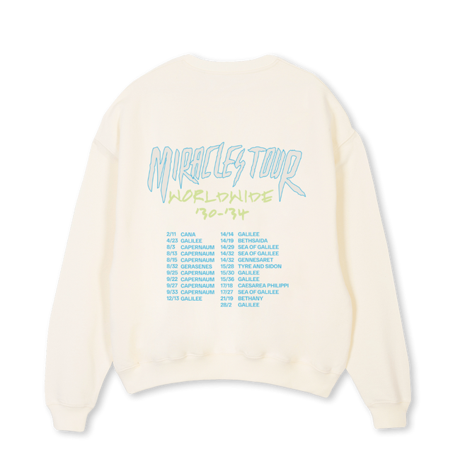 TOUR CREW NECK Cream Oversized Crewneck Sweater.