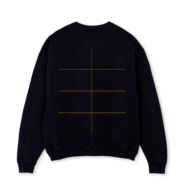 SPRINGTIME CREW NECK Black Oversized Crewneck Sweater.