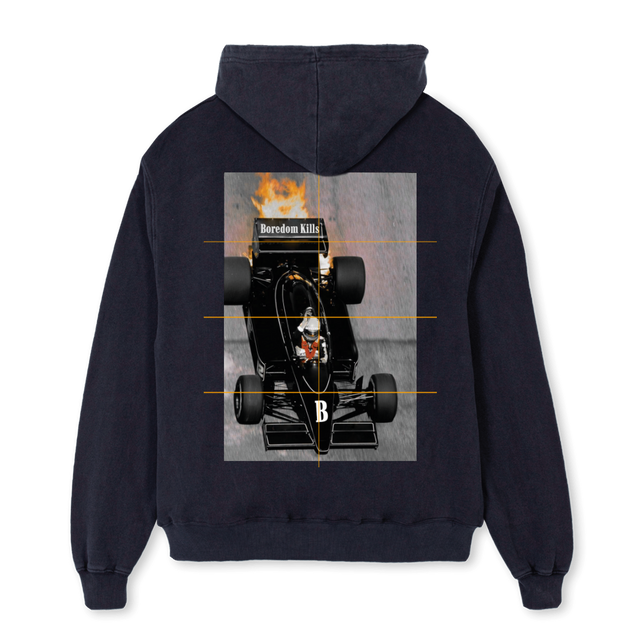 RACINGTEE Vintage Black Oversized Hoodie.