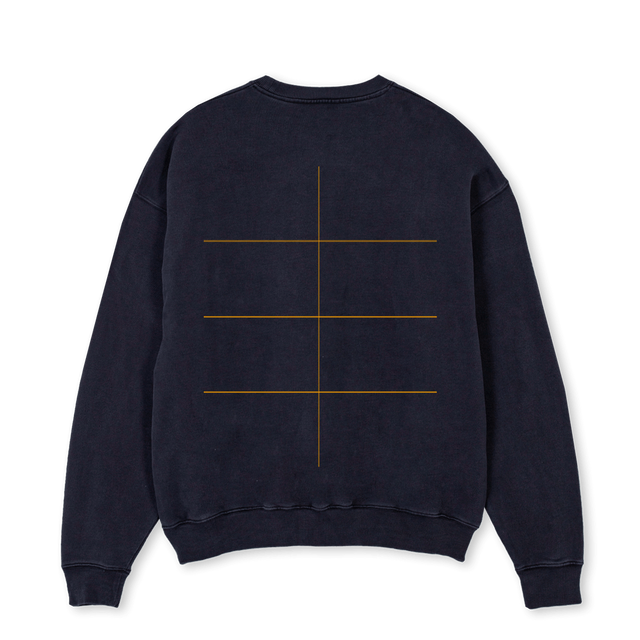 PHITWO Vintage Black Oversized Crewneck Sweater.