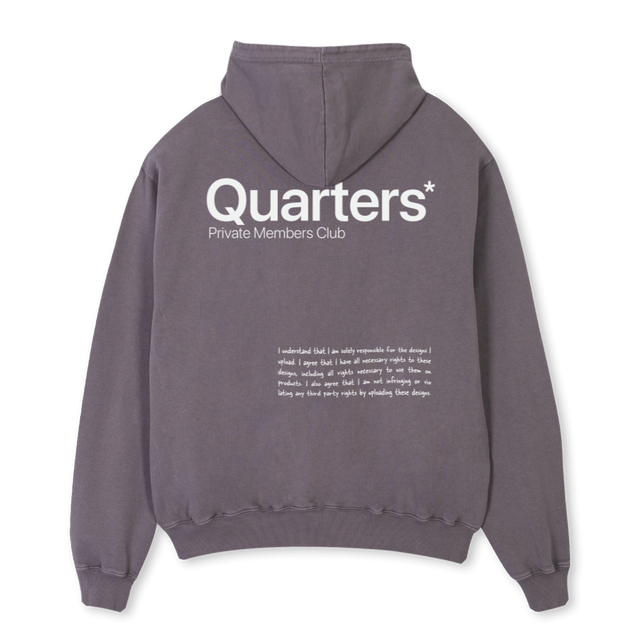 Q NOTEBOOK Pigment Grey Oversized Hoodie.