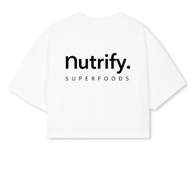 FEMALE CROPPED White Cropped Oversized Tee.