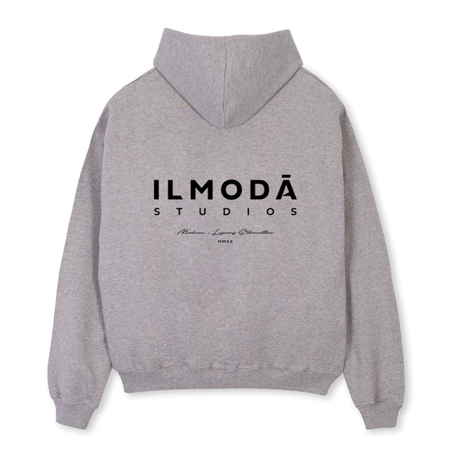 M H GREY Grey Marl Oversized Hoodie.