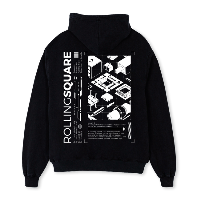 RS HOODIE Black Oversized Hoodie.