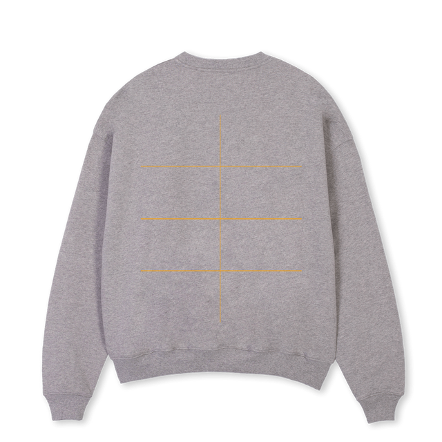 JIRBILL SWEATSHIRT Grey Marl Oversized Crewneck Sweater.