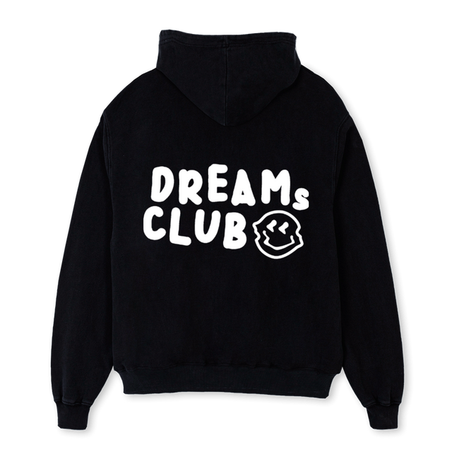 DREAMS CLUB HOODIE Black Oversized Hoodie.